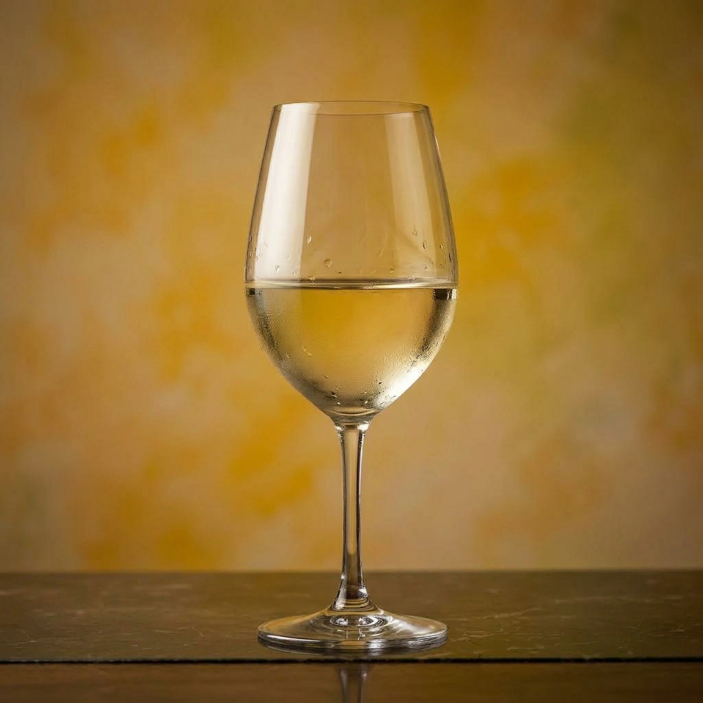 A glass of white wine